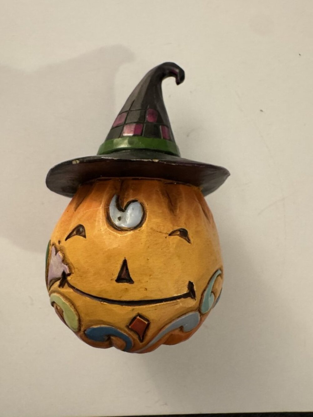 Jim Shore Pumpkin in Witch Hat Figurine Halloween Jack-O-Lantern BB37